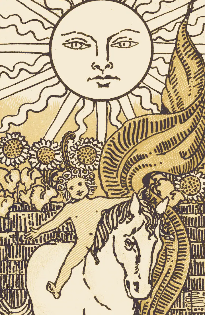 The Sun, tarot plate